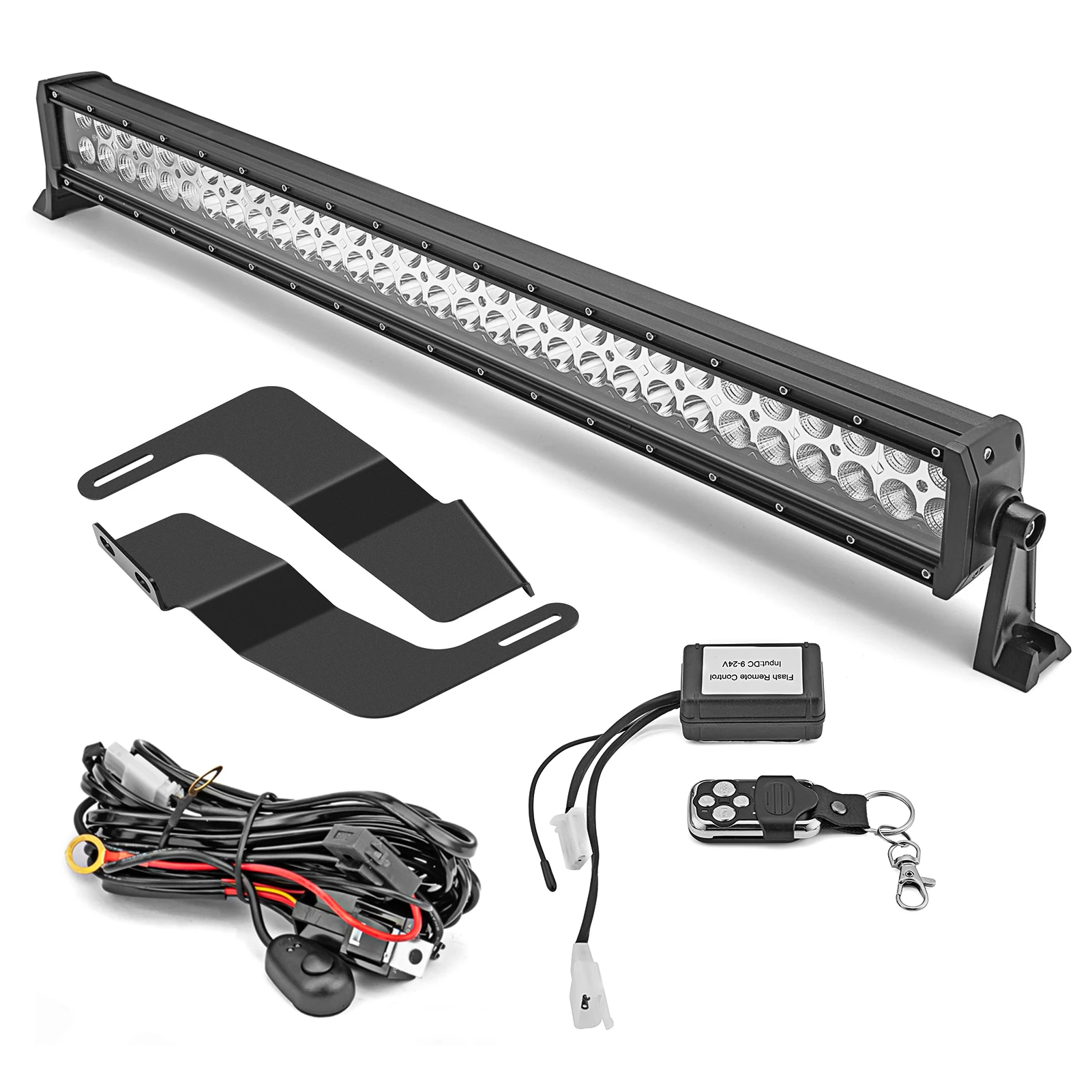 Buy For Toyota 2016-2023 Tacoma 32'' 180W LED Light Bar Lower Hidden Bumper Bracket Wire w/ Remote Control Combo Beam Car Accessorie on