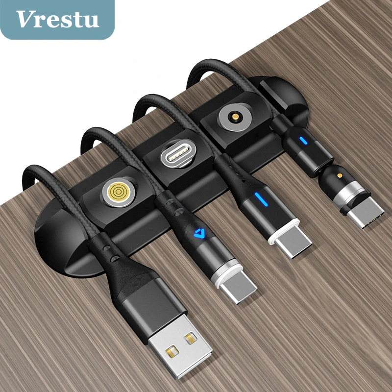 

Magnet Plug Holder Silicone Cable Organizer USB Winder Desktop Tidy Flexible Management Clip for Mouse Headphone Wire Organizer
