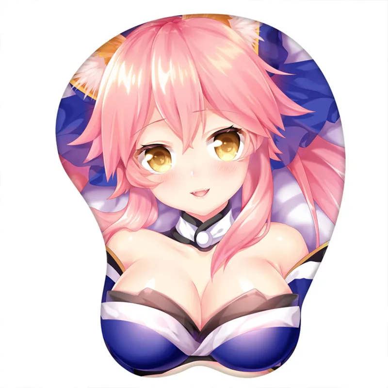 

26CM Anime Tamamo no Mae FATE Creative 3d Silicone Mouse Pad Animation Sexy butt Breast Hand Mouse Pad toys computer fans Gift