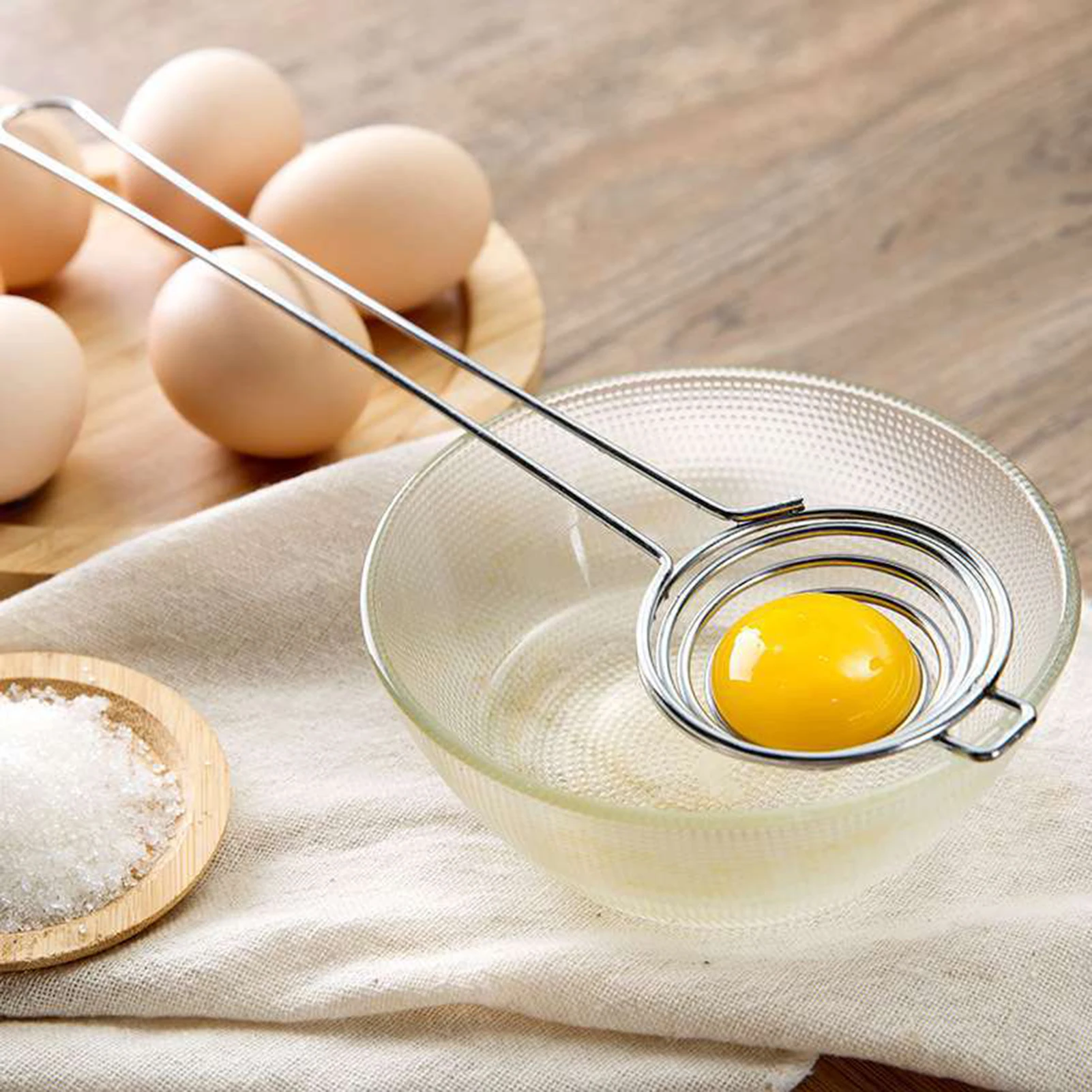

Egg Yolk White Separator For Baking Kitchen Gadget Yolk White Separator Tool Quail Egg Peeler Food Grade Stainless Steel