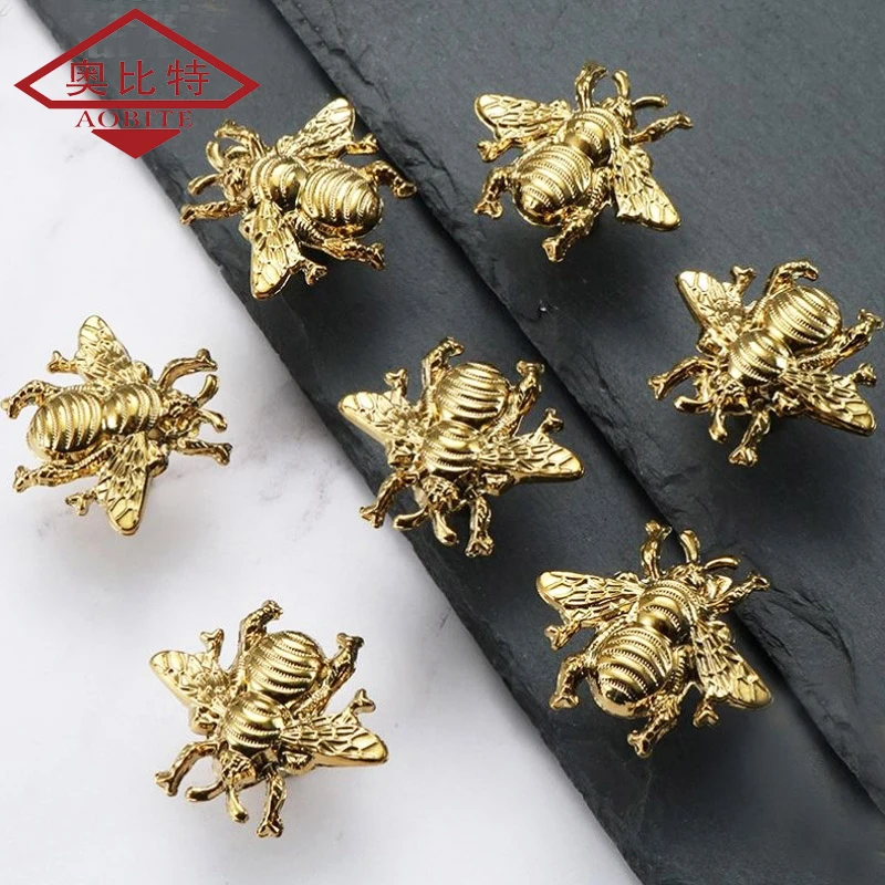 

AOBT Bee Shape Cabinet Knobs Gold Door Handles and Brass Furniture for Kitchen Cupboard Drawer Pull Home Decor Hardware