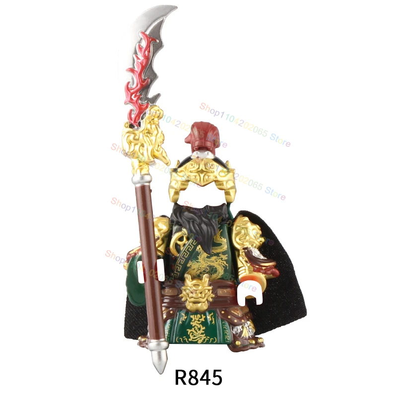 R841-846 Chinese Ancient Figures Building Blocks Famous Lv Bu Guan Yu Zhao Yun Hero figures Historical War Model Brick Kids Toy
