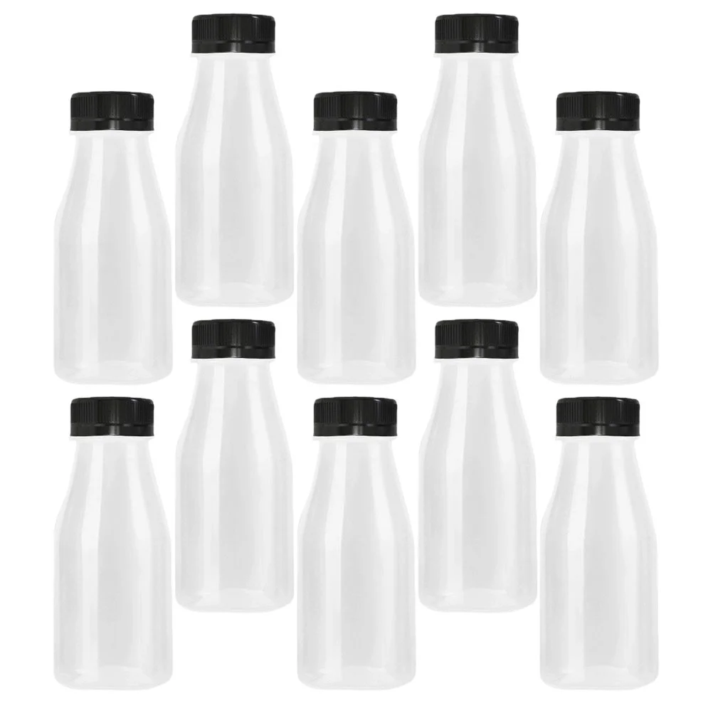 

10 Pcs Drink Bottle Juice Bottles Juicing Clear Plastic Sea Coconut Jar Reusable Baby Containers
