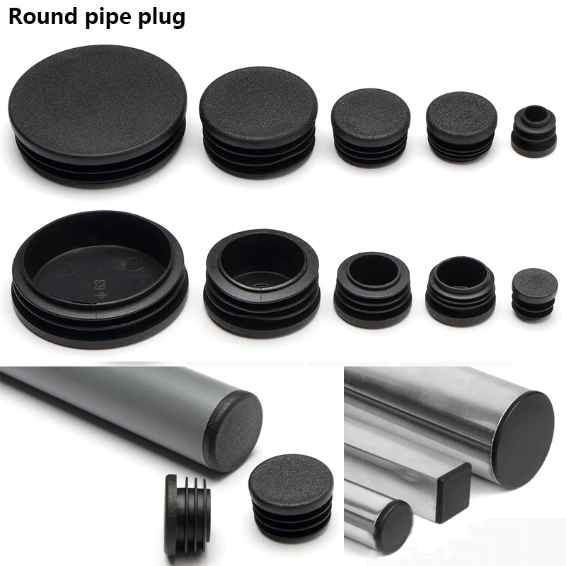 Sealing Cover Circular Plastic Pipe Plug Dust Non-slip Mat 16/19/20/22/25/28/30/32/35/38/40/42mm Protective Stainless Steel Tube