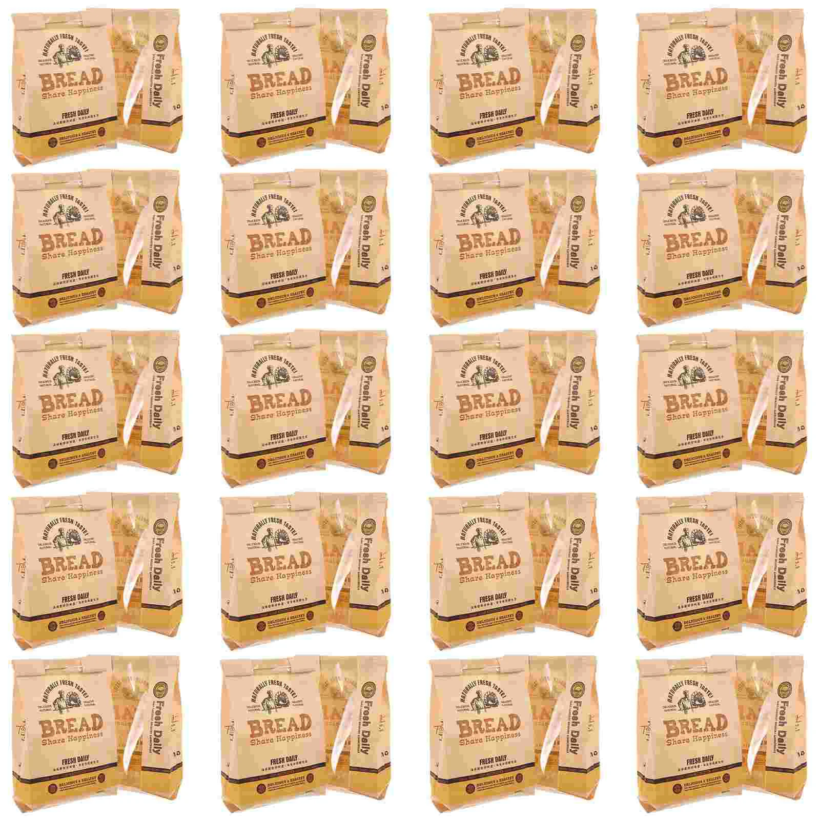 

50 Pcs Donuts Household Bread Bag Food Packaging Sandwich Bags Biscuit Snack Paper Bakery