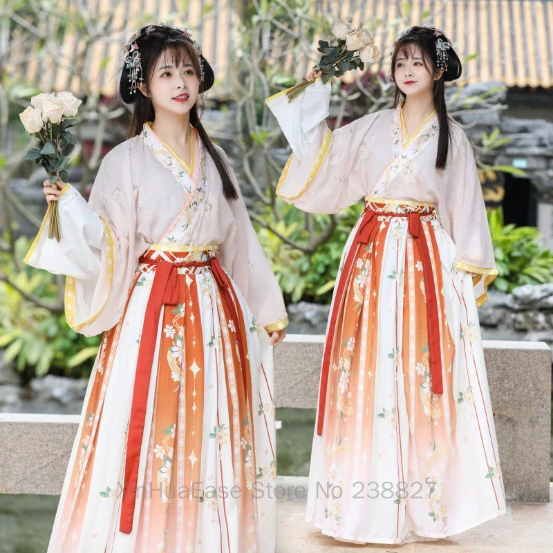 Женские платья Hanfu в стиле Хань элемент традиционная одежда старинном китайском