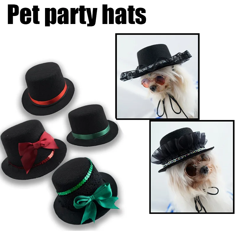 

Four Season Fashion Pet Dog Hat Creative Pet Headwear Cap for Dog Cat Classic Gentleman Puppy Cap Pet Birthday Party Decoration