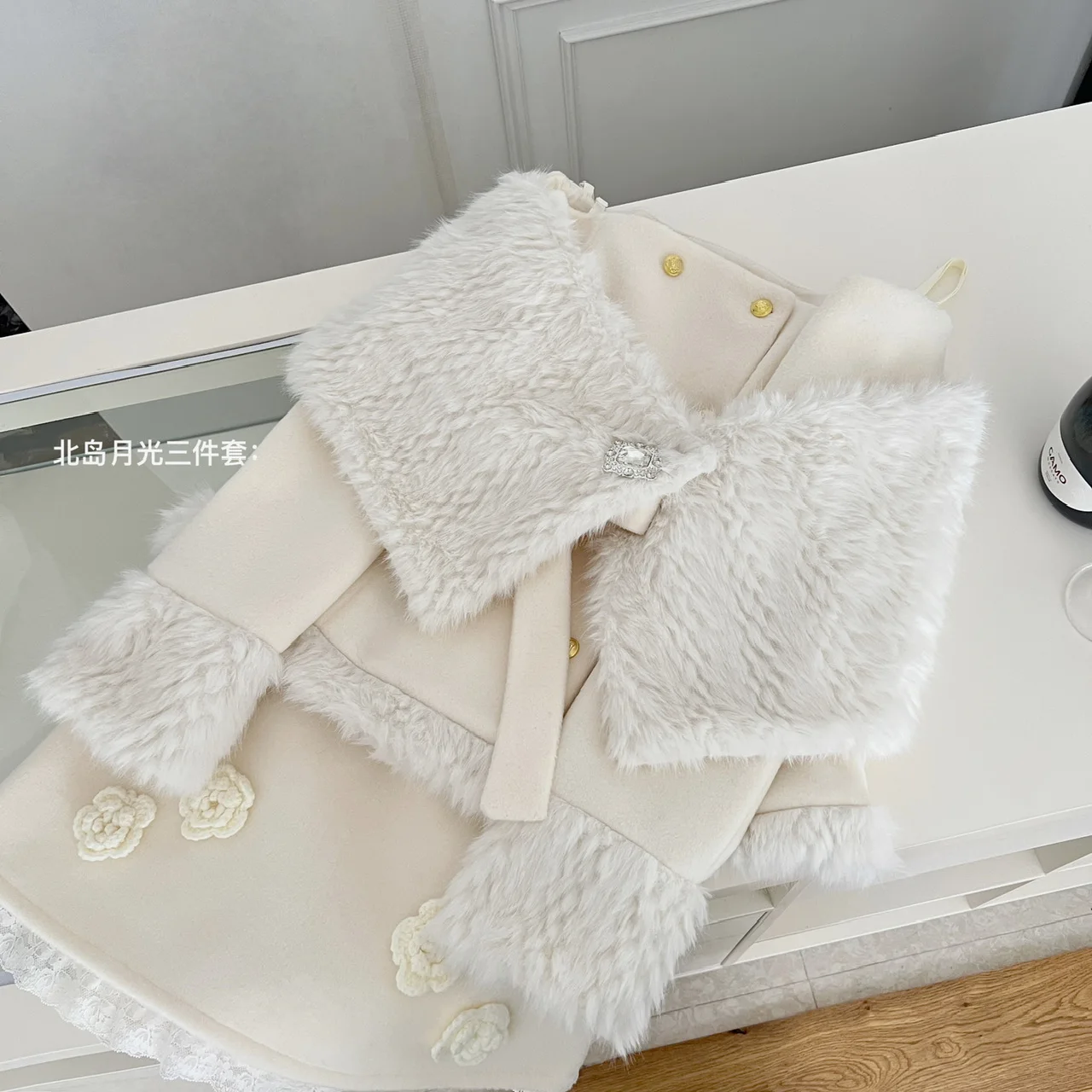 Корейская мода осенняя новая женская 3-х предметная юбка комплекты из шерстяной