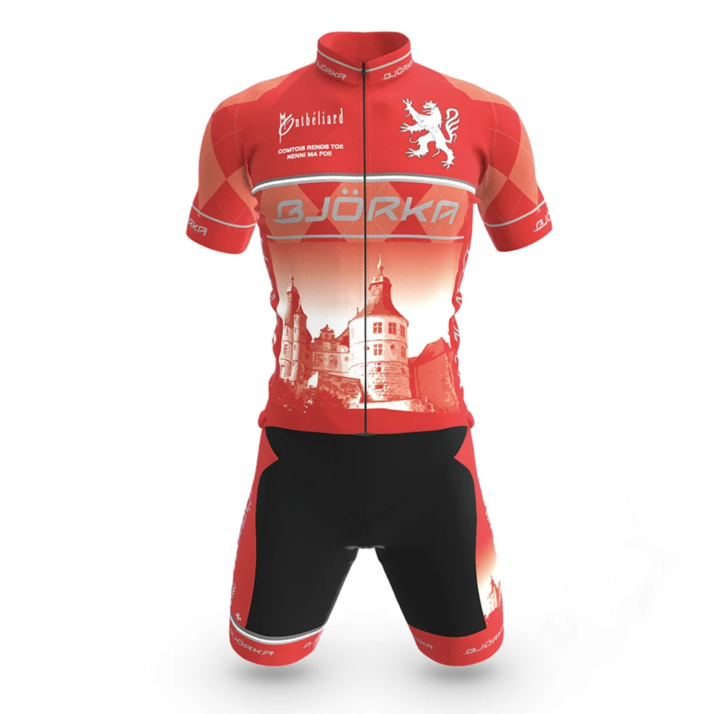 Набор профессиональной велоэкипировки 2022 BJORKA для мужчин, включающий майку с короткими рукавами и шорты с лямками, с гелевым наполнителем, дышащий, летний.