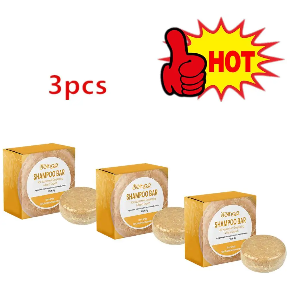 

3PCS Ginger Shampoo Soap Soap Shampoo Organic Handmade Cold Processed Soap Promotes Oil Control Bar Hair Shampoo 65g