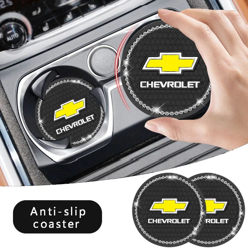 

2Pcs Silica Diamond Car Coasters for Cup Bottle Holder For Chevrolets Cruze Captiva Lacetti Aveo Niva Trax Malibu Onix Colorado