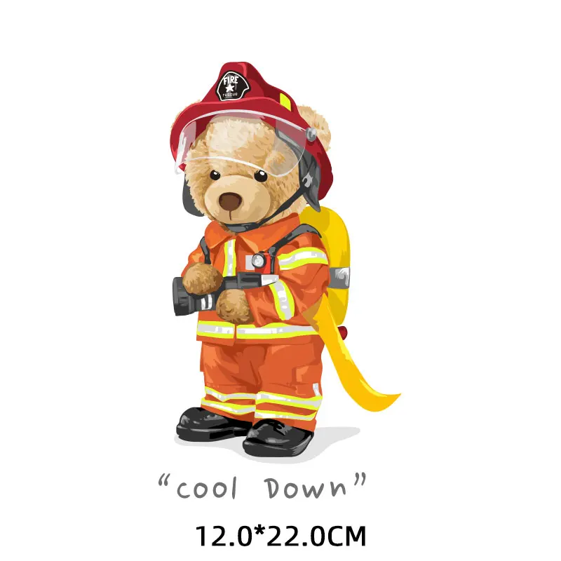 Значок Cool Bear 2021 для одежды, курток, нашивок на футболки с животными полосами Themo Стикеры Прикладные знаки на железе.