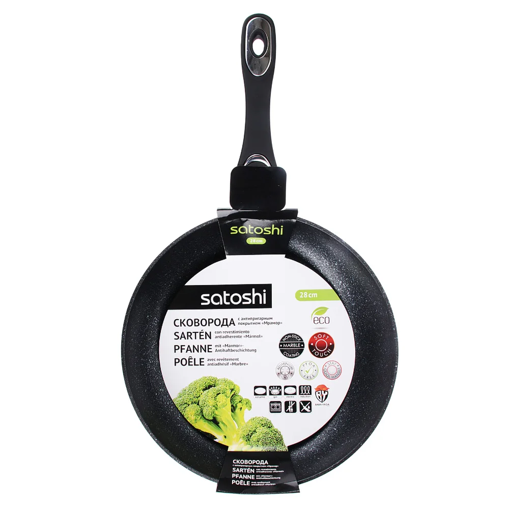SATOSHI Танто Сковорода литая d28см антипригарное покрытие Мрамор индукция |