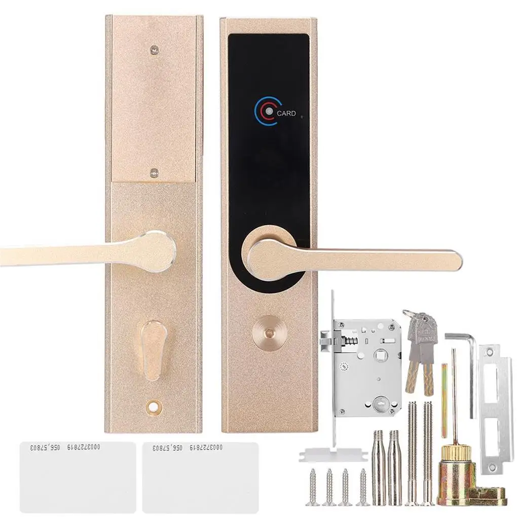 

Smart Induction RFID Electronic Door Lock Space-Grade Aluminum Alloy for Hotel Flat Apartment Gold