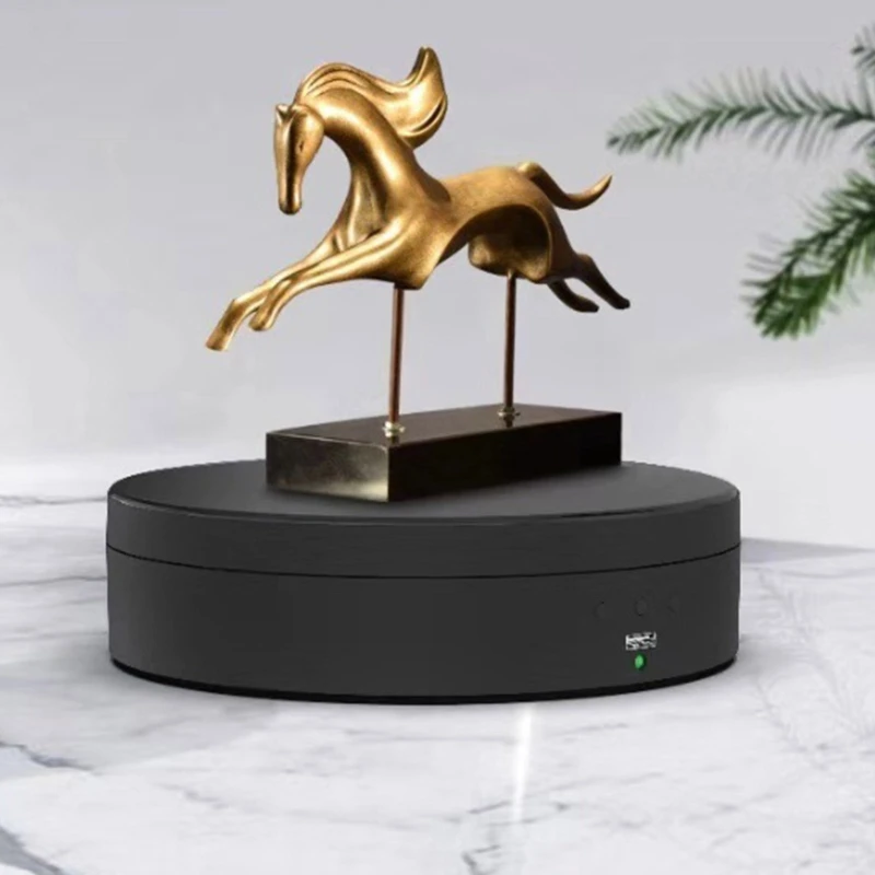 

360 Degree Electric Rotating Display Stand Shop Round Display Turntable Automatic Spinning Base 3 Speeds Adjustable