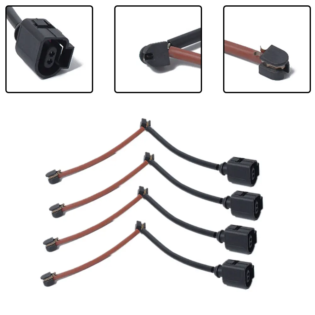 

Wire WearSensor Indicator Brake Pad Electrical Wear Indicator 4pcs 7L0907637 Black Plastic + Metal Warning Contact