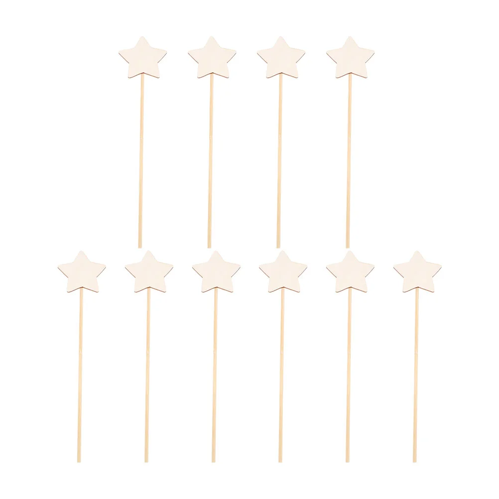 

10 Pcs Star Magic Wand Wooden Painting Fairy Sticks Birthday Party Supplies Kids Plaything Wands Girl Child Children DIY