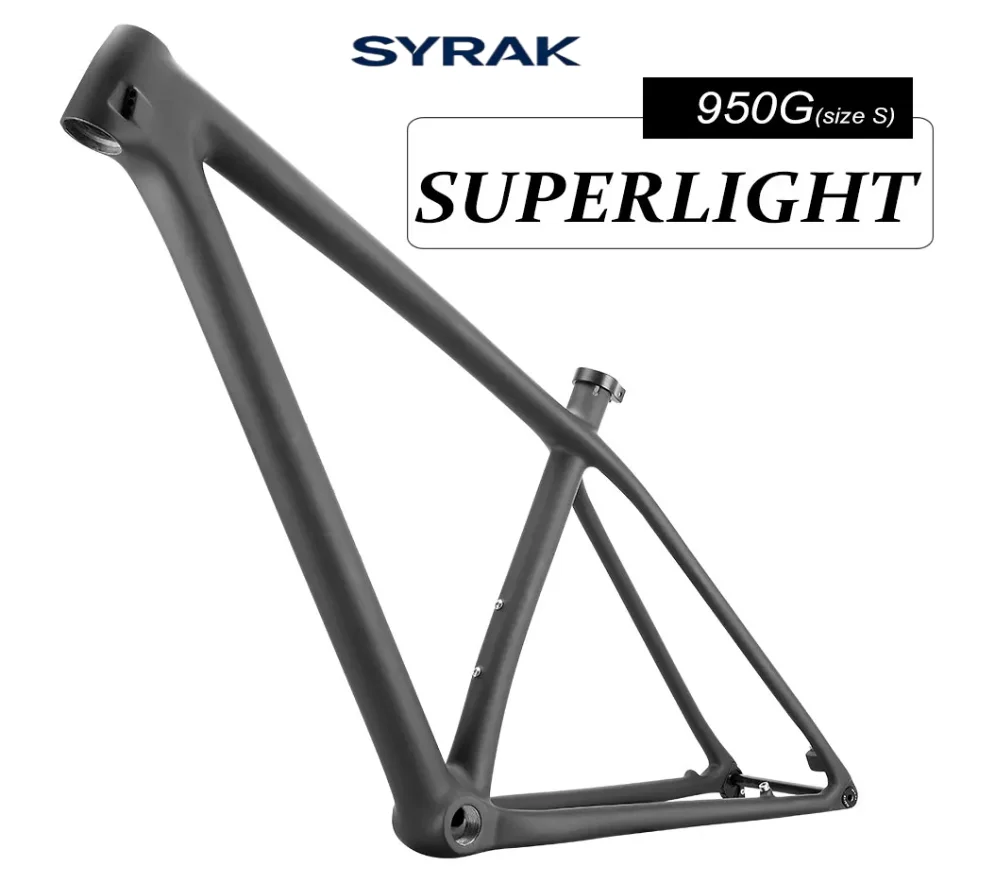 Фото Карбоновая рама для горного велосипеда SYRAK 29er MTB, Boost, 950 г, легкая, размеры S/M/L, карбоновый телескоп, карбоновый квадроциклетный каркас, рама для горного велосипеда №1