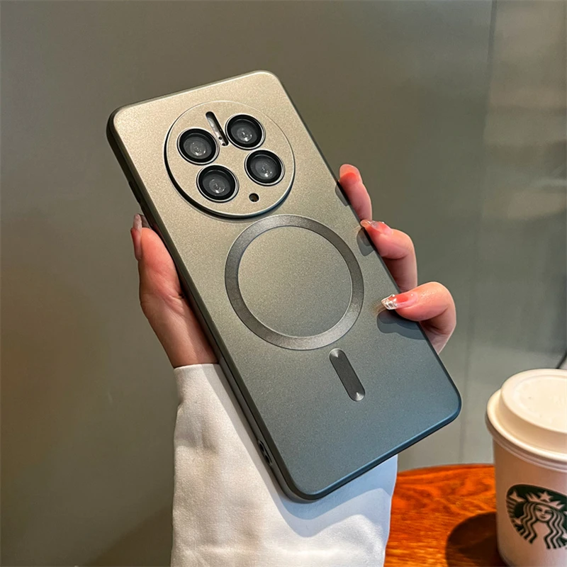 

Magnetic Suction Charging Case Suitable For HuaweiMate50pro MobilePhone Case With Lens Film Protective Sleeve Silicone Soft Case