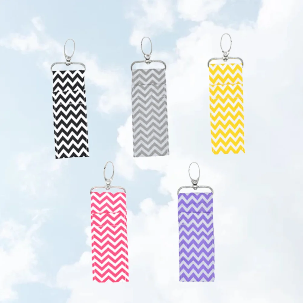 

Lip Balm Key Pouch Holder Keychain Lipstick Chapstick Keyring Women Ring Rings Dual Use Chain Neoprene Case Wave Holster Coin