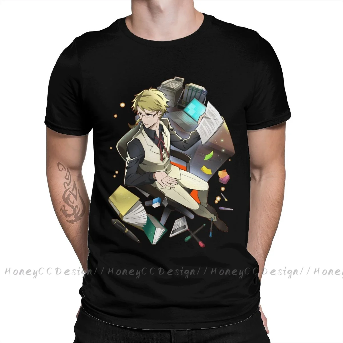 

Shirt Men Clothing Bungou Stray Dogs T-Shirt Kunikida Mayoi Fashion Unisex Short Sleeve TShirt Loose