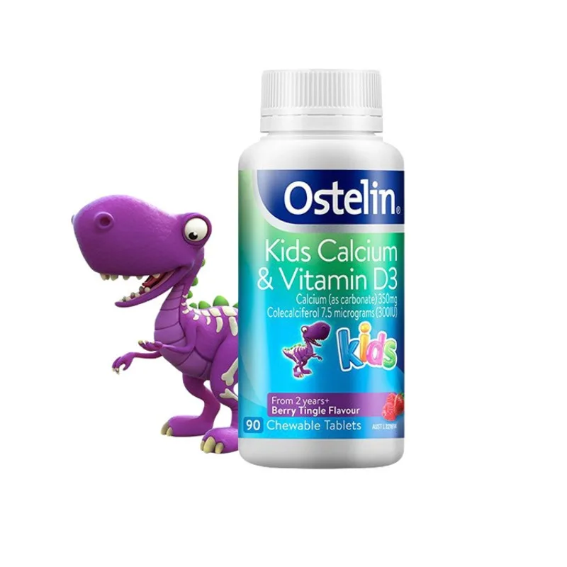 

Dinosaur Calcium Tablets Imported from Australia Ostelin Kids VD Children's Vitamin Chewable Tablet Plum Flavor 90 Tablets