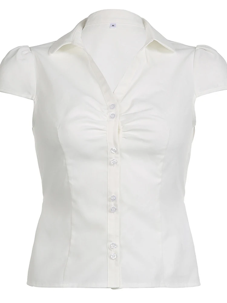 Женская Винтажная футболка в стиле Харадзюку белая Повседневная с коротким