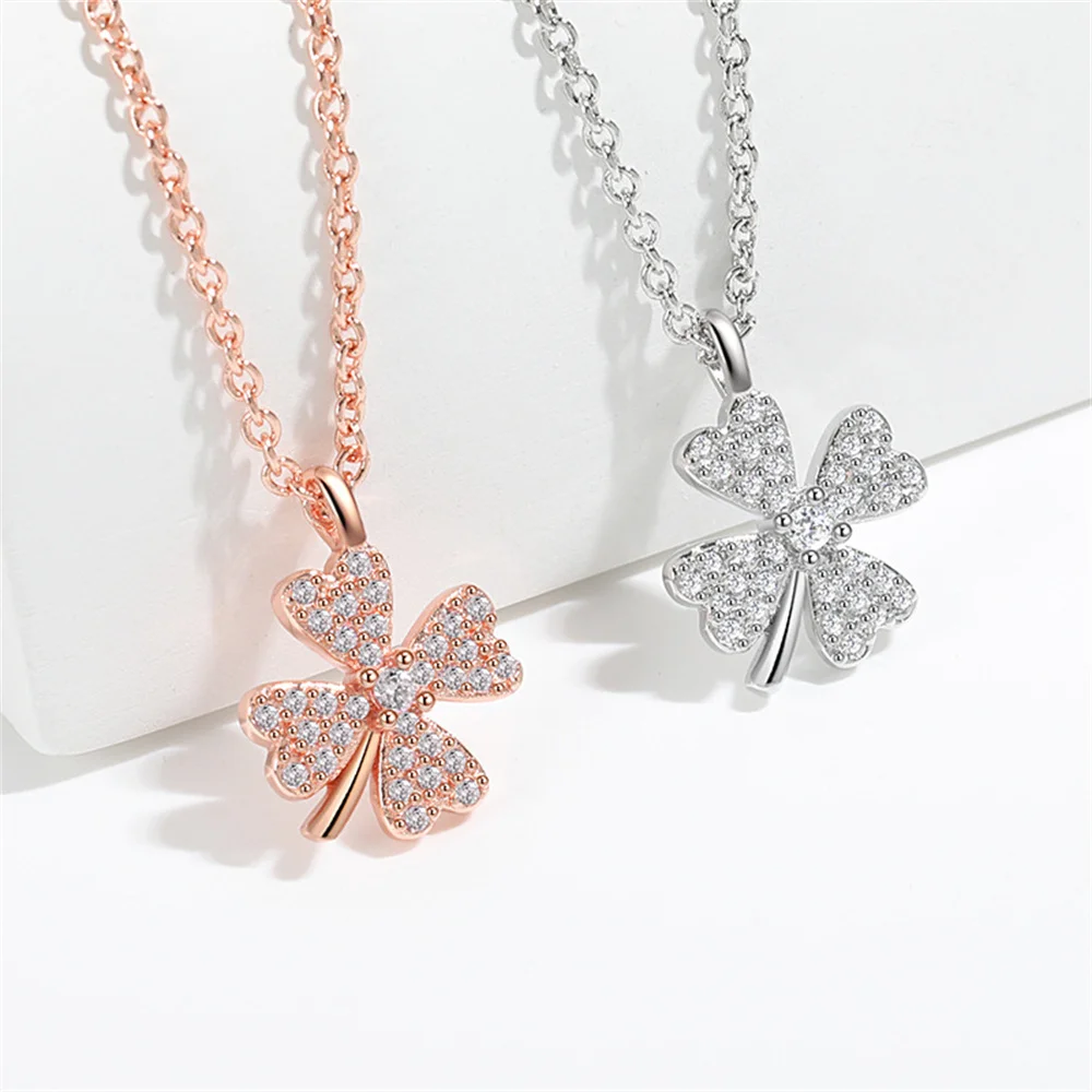 

Necklace silver 925 four-leaf clover clavicle ins original luxury lucky high sense Fashion Jewel confession gift Christmas gifts