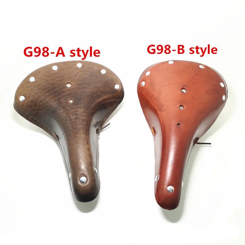 

Cow Leather Vintage Style Saddle For Retro Bicycle City Bike Road MTB Durable Seat Custion Cycling Accessories