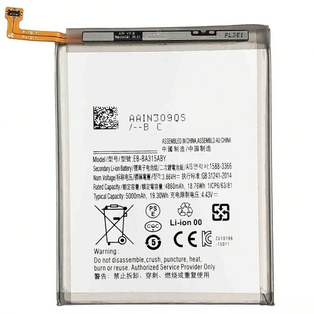 Фото Аккумулятор для телефона EB-BA315ABY 5000 мАч для Samsung Galaxy A31 2020 Edition SM-A315F/DS SM-A315G/DS №4
