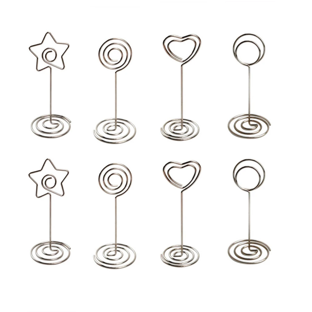 

Table Number Name Card Holders Heart Round Star Shape Photo Stand Note Memo Menu Clip For Weddings Party Decorations Supplies