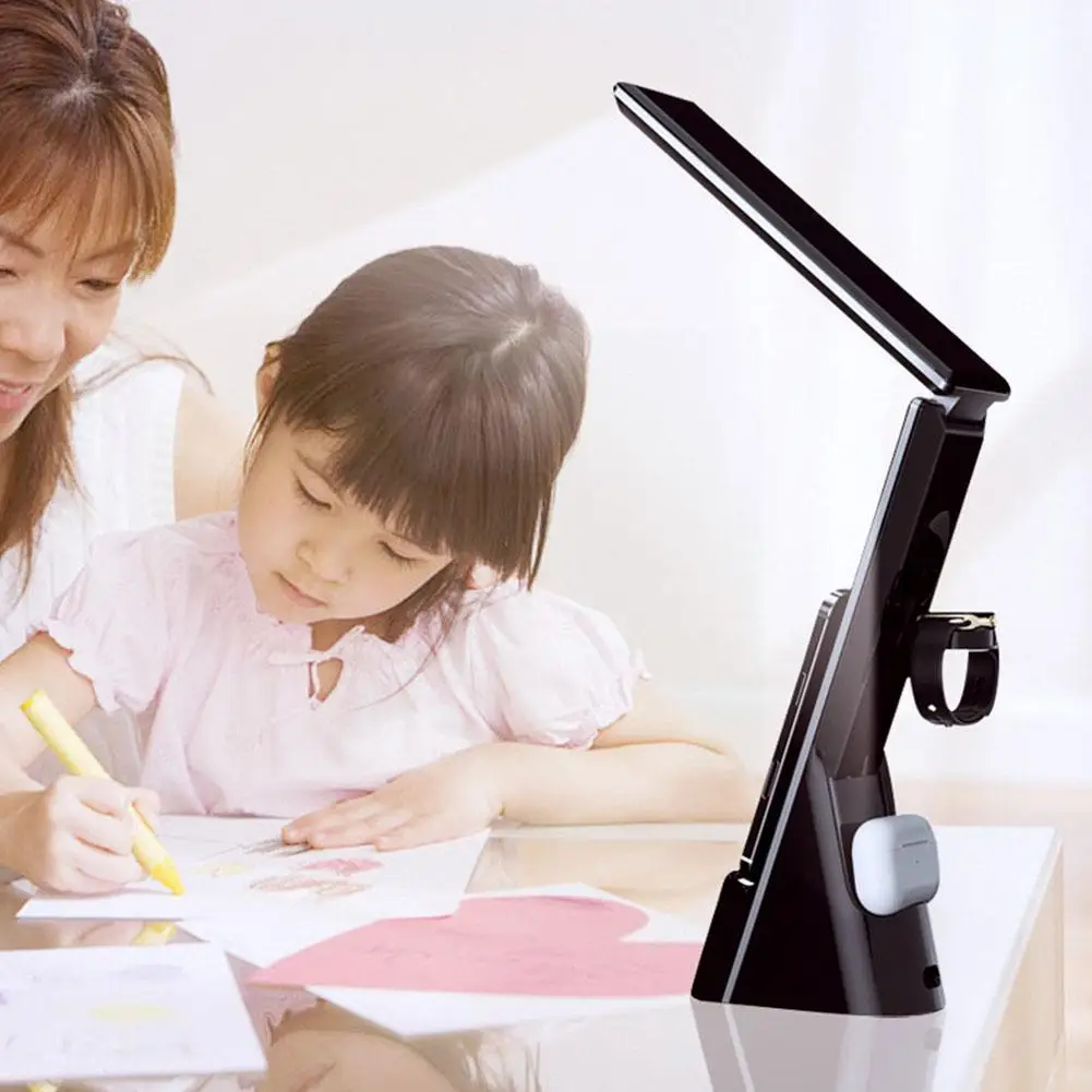 

Led Table Lamp 15w Wireless Charger For Fast Charging Station Multi-function Clock Charge Dock Stand A4d3