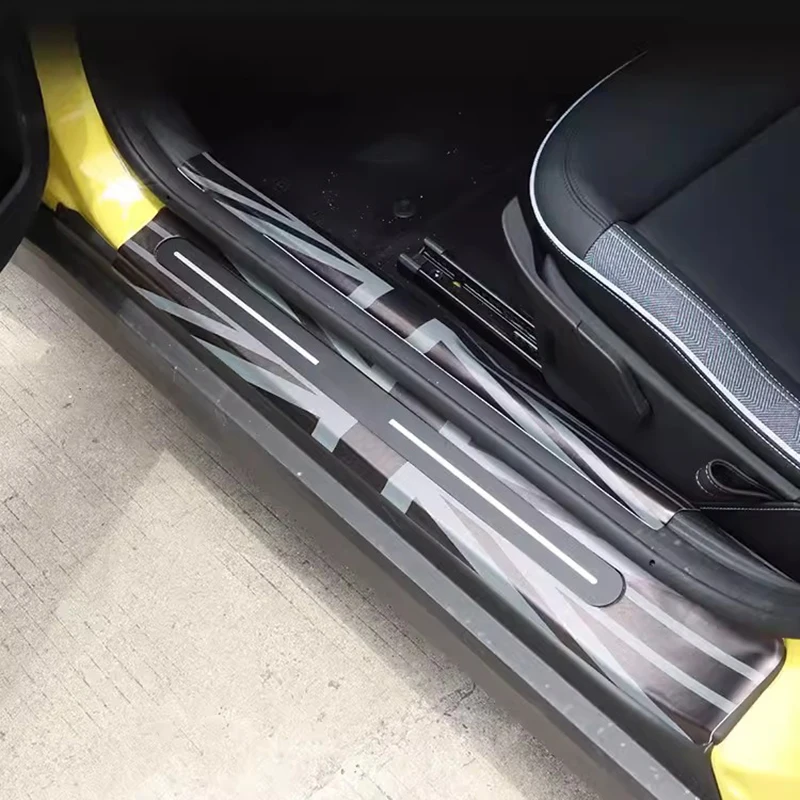 Для Mini Electric Cooper E SE J01 EV 2024 2025 автомобильный порог кожаная наклейка против царапин