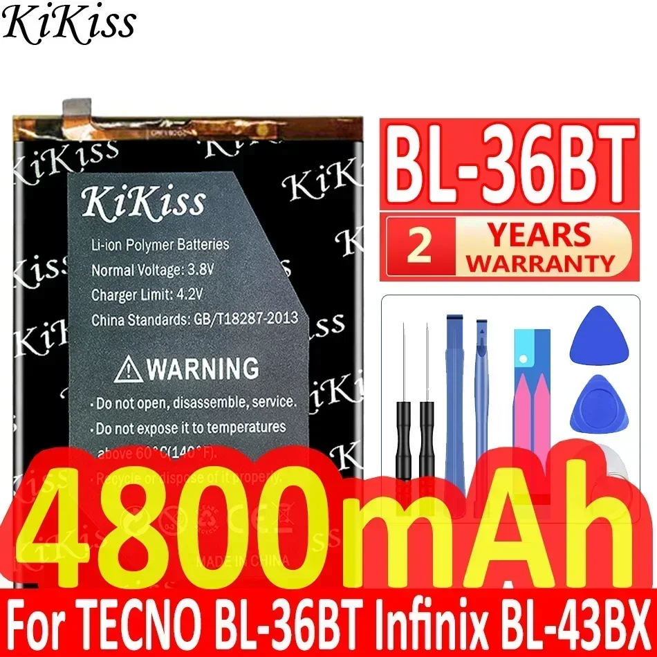 Аккумулятор KiKiss для TECNO POP 4 POP4/CAMON 11S/BL-39LT/BL-36BT Camon 12 Camon12 CC7 Spark Spark4 KC2 Infinix BL-43BX