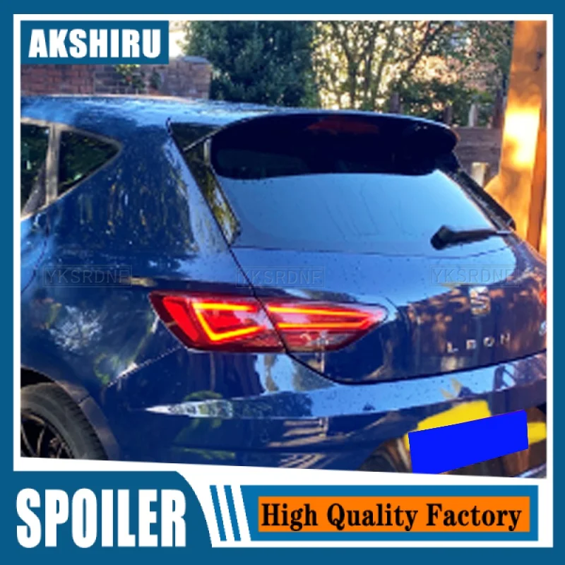 

For Seat LEON MK3 MK3.5 5F FR Style Hatchback Spoiler 2012-2020 ABS Material Rear Roof Lip Spoiler for Car Tail Wing Decoration