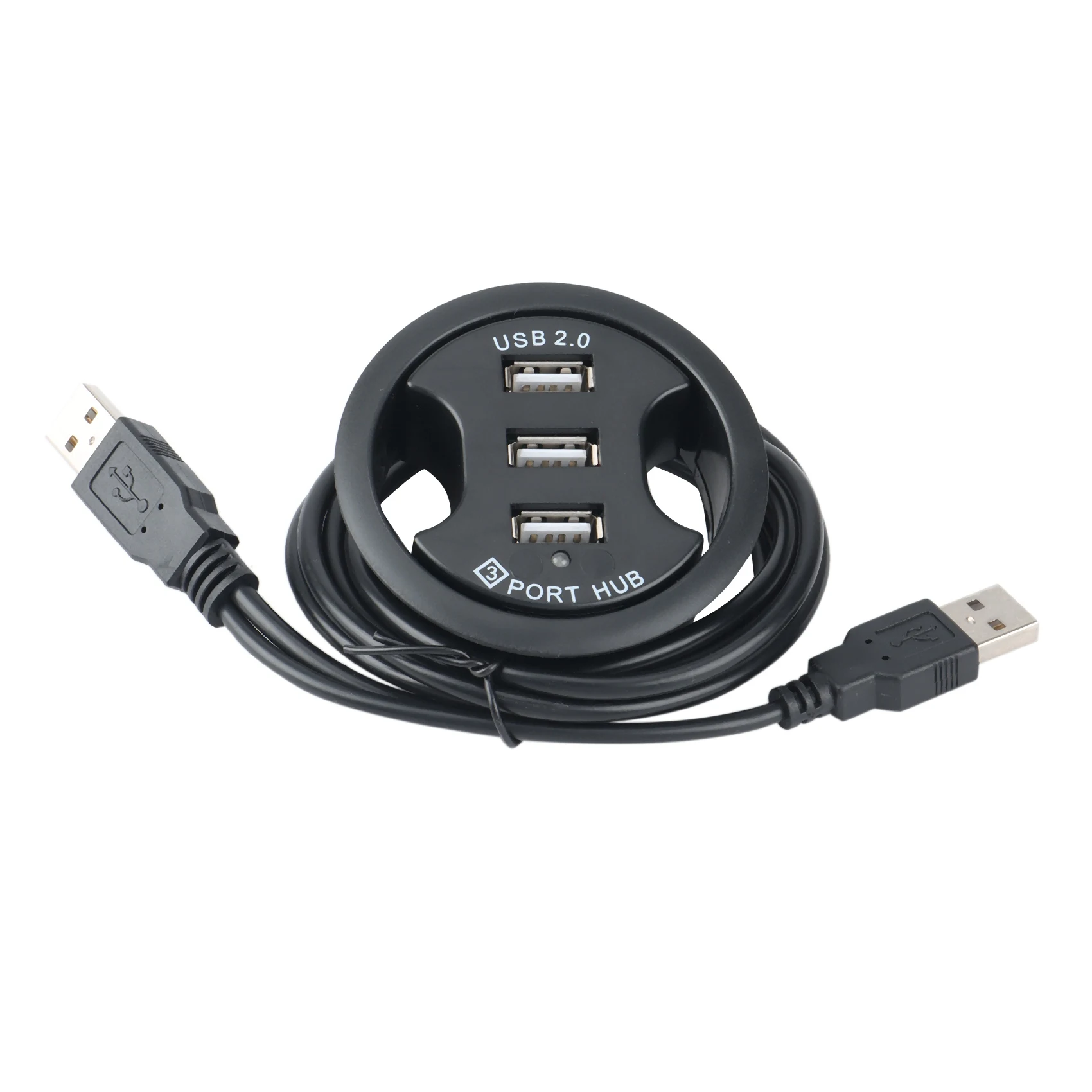 

USB Hub USB 2.0 Desktop Grommet USB 2.0 Hub Audio Desk Mount Adapter 3 Port Mount in Desk Multi Ports