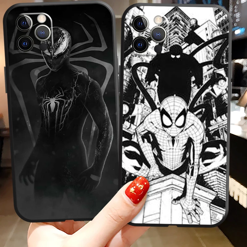 

Marvel Spiderman Phone Cases For iPhone 11 12 Pro MAX 6S 7 8 Plus XS MAX 12 13 Mini X XR SE 2020 Carcasa Soft TPU Back Cover