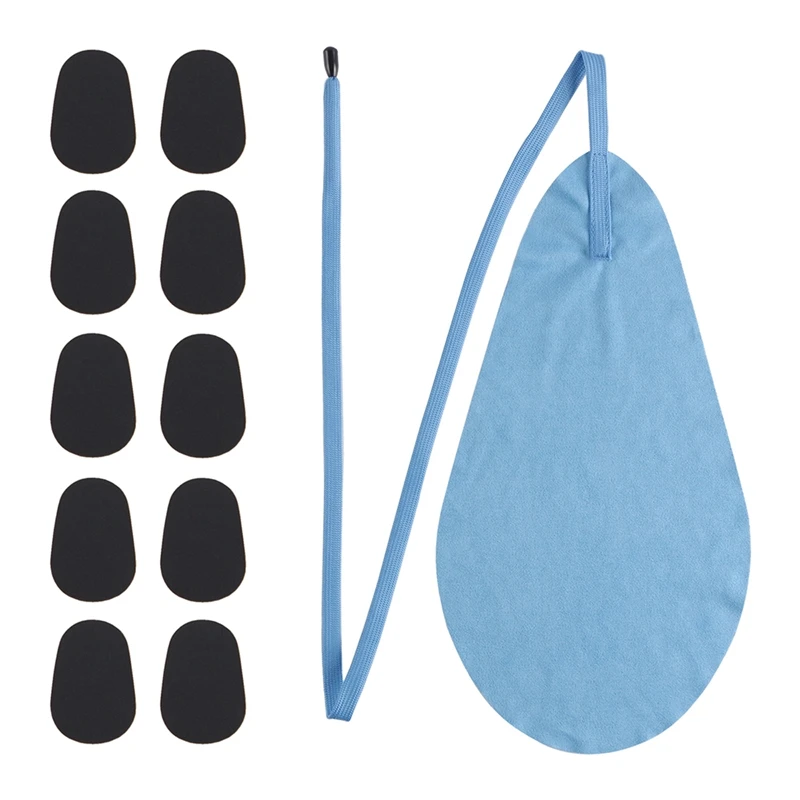 

10 Pcs Rubber Soprano Saxophone Sax Clarinet Mouthpiece Pads Patches Cushions With Clearance Cleaning Cloth