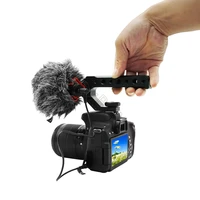 camera top handle functional camera cage handle grip with cold shoe camera rig for led light microphone metal cheese handle grip