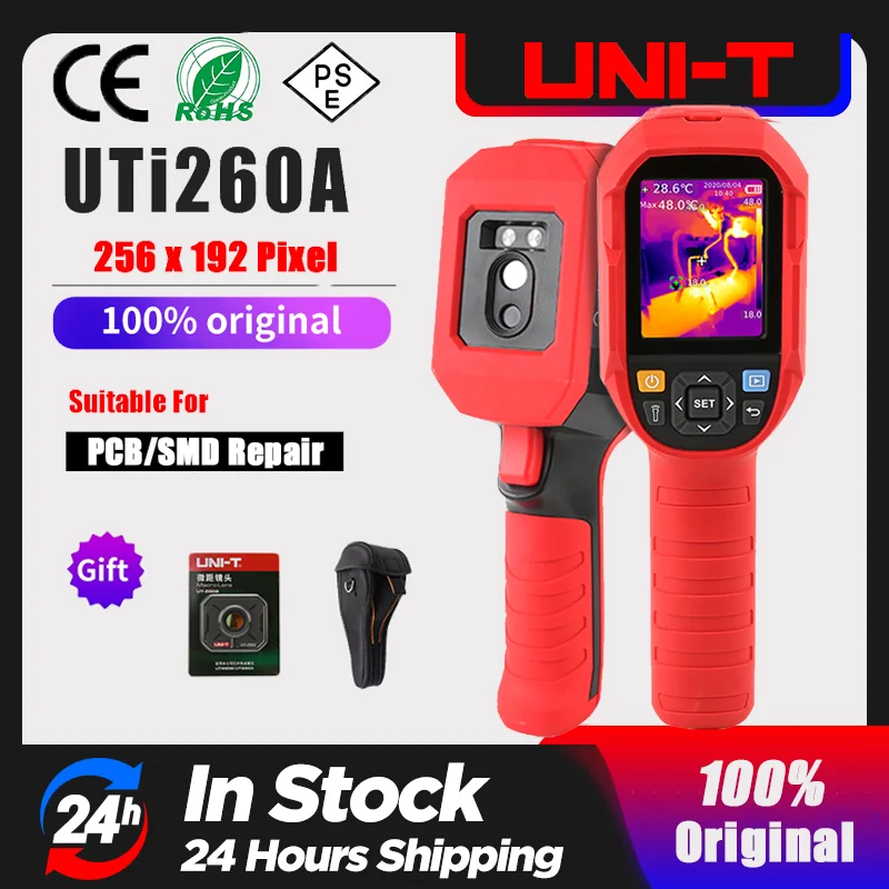 

Infrared Thermal Imager Resolution 256 x 192 (Including Battery) 25Hz Hand held Thermal imaging camera UNI-T UTi260A