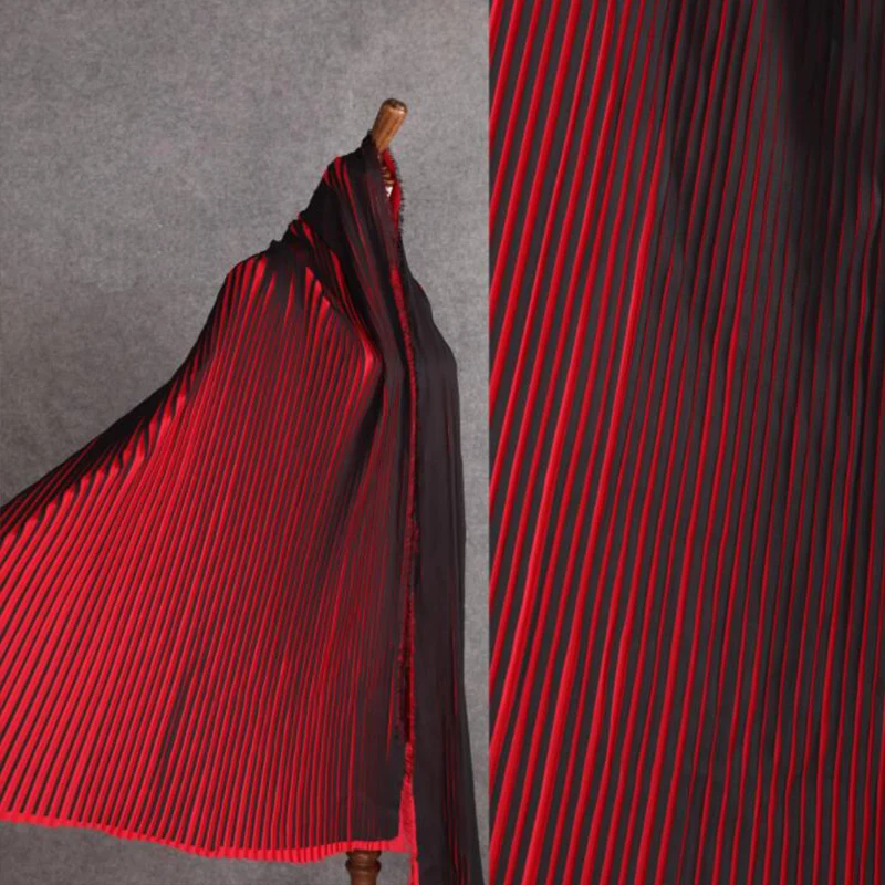 Женская плиссированная полосатая шифоновая ткань гладкое ощущение платье с