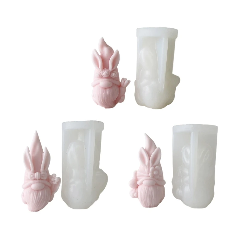 

H9ED 1/3Pcs Gnome Resin Mold,Easter Ornaments Silicone Mold Mold for Candle Making Santa Claus Epoxy Casting Mold