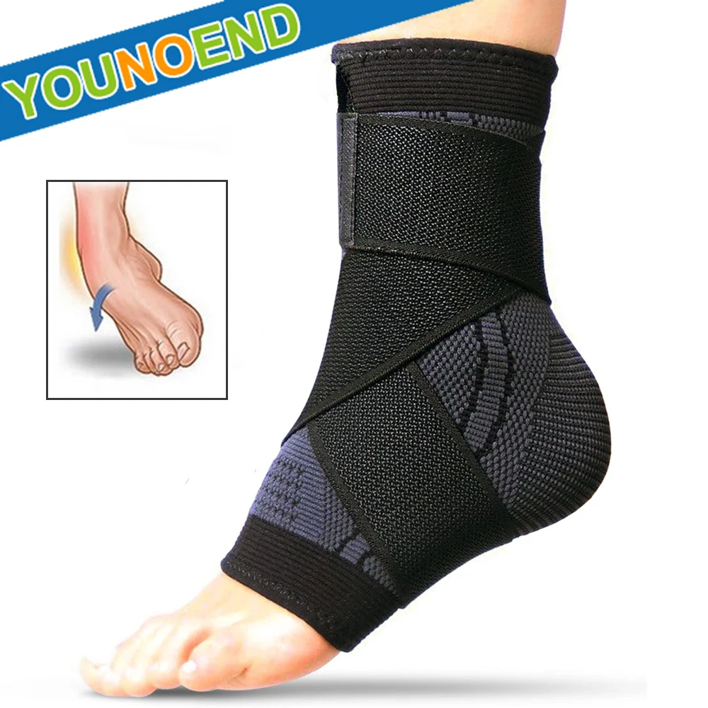 1Pair Ankle Brace Compression Sleeve with Adjustable Straps,Arch Support Foot Stabilizer Plantar Fasciitis,Achilles Tendonitis