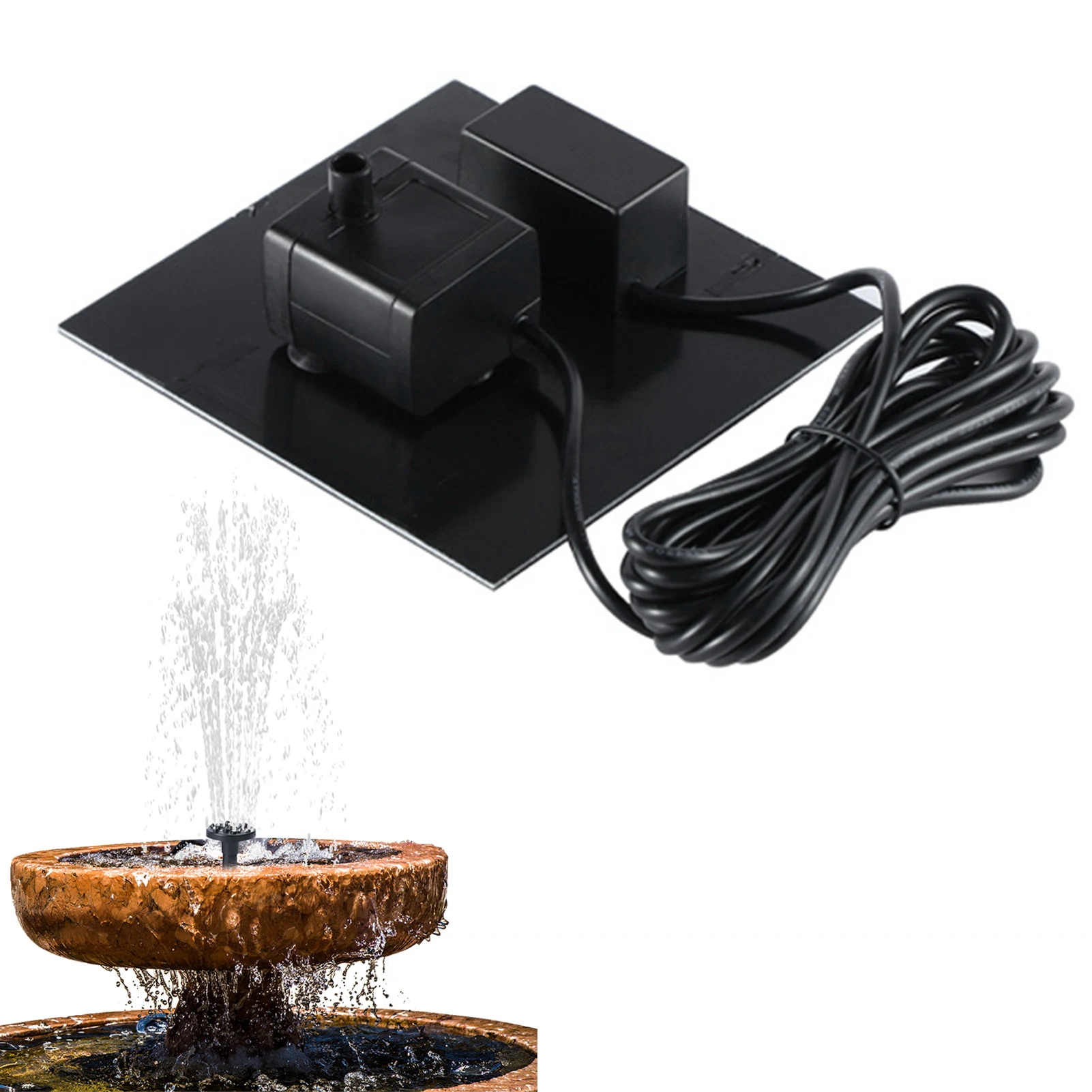 

Solar Powered Water Fountain Pump DC 7V 1.5W Solar Bird Bath Fountain Pump for Garden Ponds Pool Fish Tank Outdoor Aquarium
