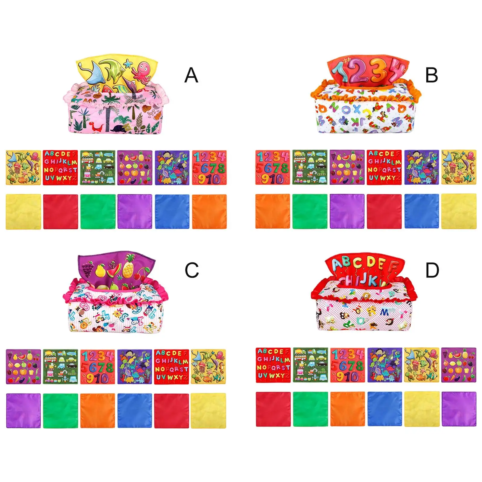 

Baby Tissue Box Rainbow Dance Scarves Sensory Toy for 6-12 Months Baby Kids