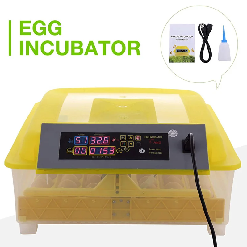 

12V 220V 48 Eggs Temperature Control Incubation Digital Automatic Incubator Machine with Turner for Hatching Turkey Goose Pigeon