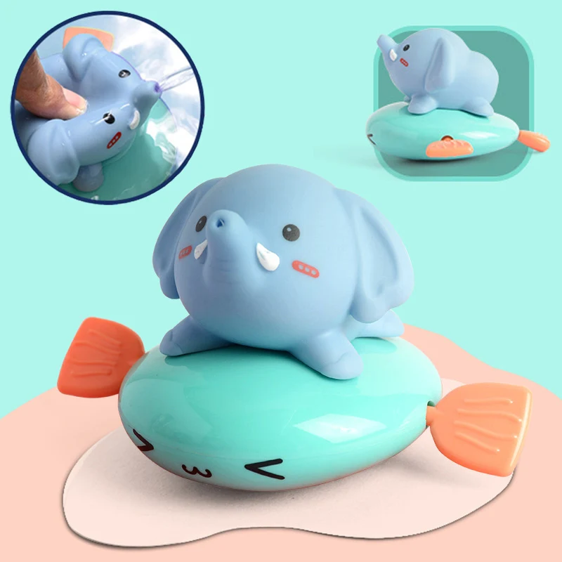 

Baby Bath Toys Water Chain Clockwork Cute Elephant Water Spray Cartoon Animals Kids Swimming Bathtub Wind Up Toys Bath Game Gift