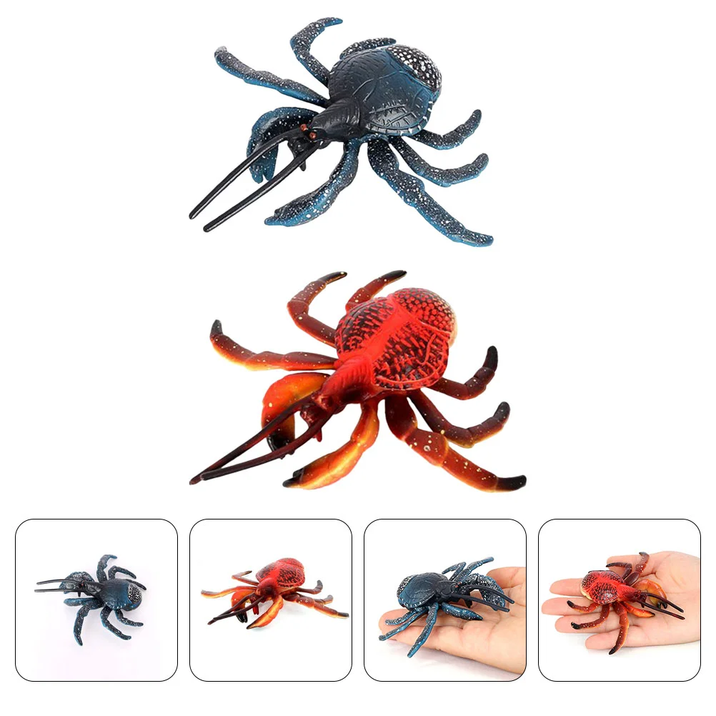 

2 Pcs Props Coconut Crab Model Child Fish Bowl Decorations Home Accessories Pvc Simulated Sea Creature Figurine