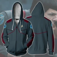 star cosplay trek spock costume hooded sweatshirt print hoodie zipper jacket outerwear mens hoodies jacket