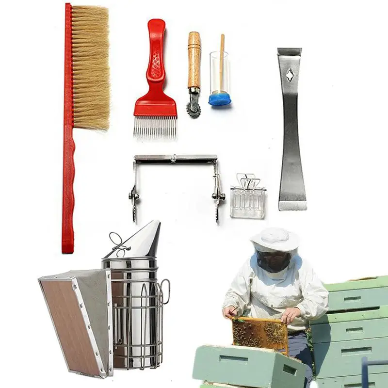 

Набор инструментов для пчеловодства, комплект из 8 предметов, для начинающих и профессиональных пчел